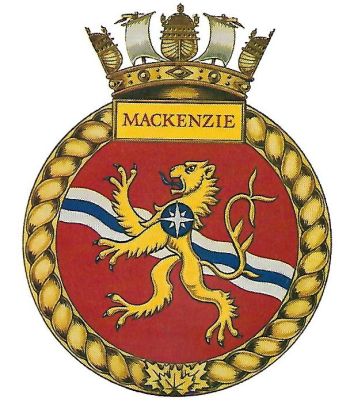 Coat of arms (crest) of the HMCS Mackenzie, Royal Navy