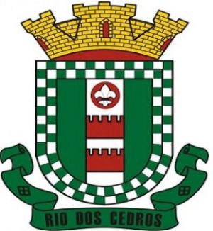 Brasão de Rio dos Cedros/Arms (crest) of Rio dos Cedros