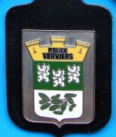 Blason de Verviers/Arms (crest) of VerviersThe arms on a police badge (source)