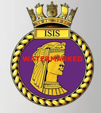 Coat of arms (crest) of the HMS Isis, Royal Navy