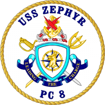 Coat of arms (crest) of the Coastal Patrol Ship USS Zephyr (PC-8)