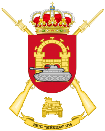 Coat of arms (crest) of the Tank Infantry Battalion Mérida I-16, Spanish Army