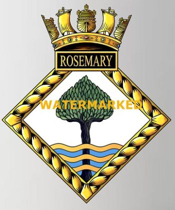 Coat of arms (crest) of the HMS Rosemary, Royal Navy