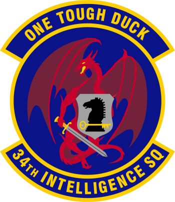 Coat of arms (crest) of the 34th Intelligence Squadron, US Air Force