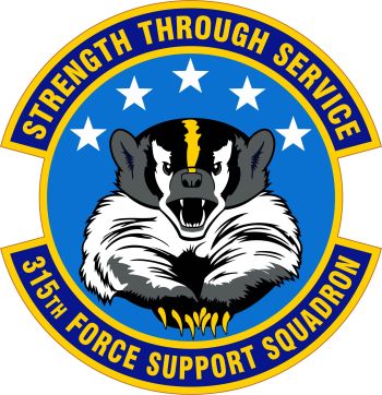 Coat of arms (crest) of the 315th Force Support Squadron, US Air Force