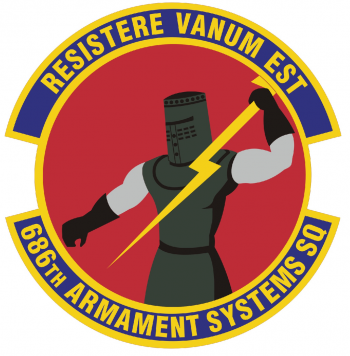 Coat of arms (crest) of the 686th Armament Systems Squadron, US Air Force