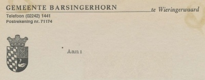Wapen van Barsingerhorn / Arms of Barsingerhorn