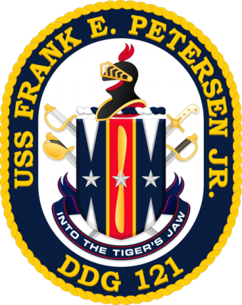 Coat of arms (crest) of the Destroyer USS Frank E. Petersen Jr. (DDG-121)