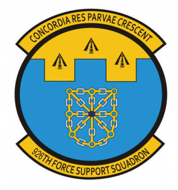 Coat of arms (crest) of the 926th Forces Support Squadron, US Air Force