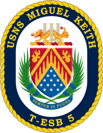 Coat of arms (crest) of the Expeditionary Mobile Base Vessel USNS Miguel Keith (T-ESB 5)