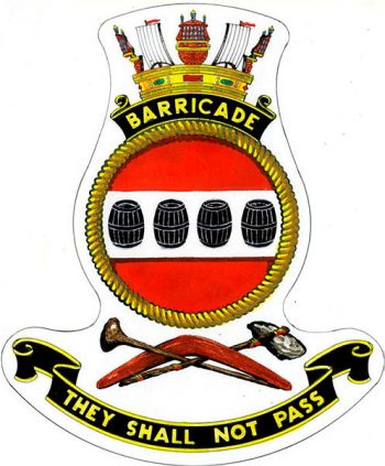 Coat of arms (crest) of the HMAS Barricade, Royal Australian Navy