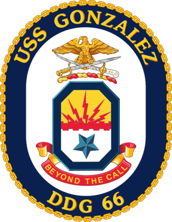 Coat of arms (crest) of the Destroyer USS Gonzalez
