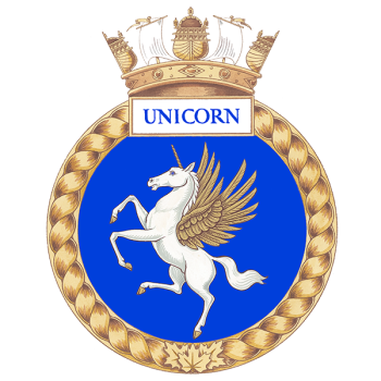 Coat of arms (crest) of the HMCS Unicorn, Royal Canadian Navy