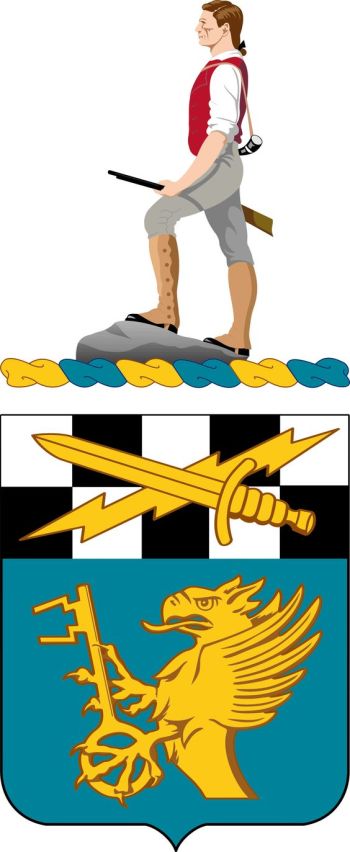 Coat of arms (crest) of 128th Military Intelligence Battalion, US Army