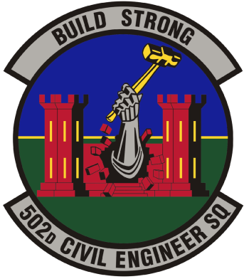 Coat of arms (crest) of the 502nd Civil Engineer Squadron, US Air Force