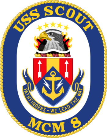 Coat of arms (crest) of Mine Countermeasures Ship USS Scout