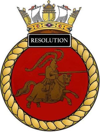 Coat of arms (crest) of the HMS Resolution, Royal Navy