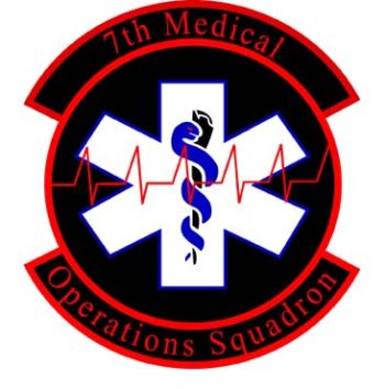 Coat of arms (crest) of the 7th Medical Operations Squadron, US Air Force
