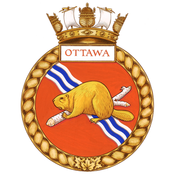 Coat of arms (crest) of the HMCS Ottawa, Royal Canadian Navy