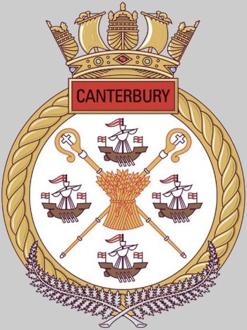 Coat of arms (crest) of the Logistic Support Ship HMNZS Canterbury (L421), RNZN