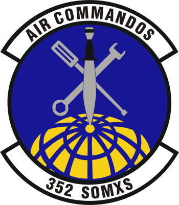 Coat of arms (crest) of the 352nd Special Operations Maintenance Squadron, US Air Force