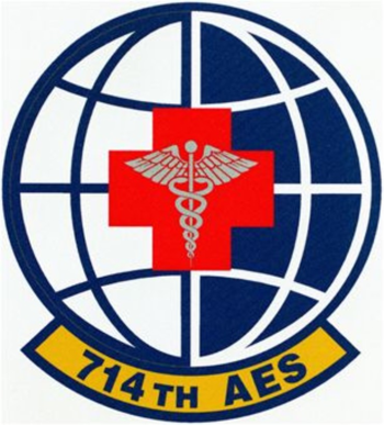 Coat of arms (crest) of the 714th Aeromedical Evacuation Squadron, US Air Force