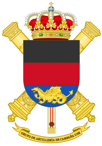 Coat of arms (crest) of the Field Artillery Group I-32, Spanish Army