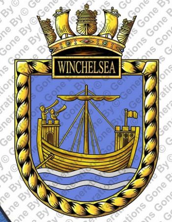 Coat of arms (crest) of the HMS Winchelsea, Royal Navy
