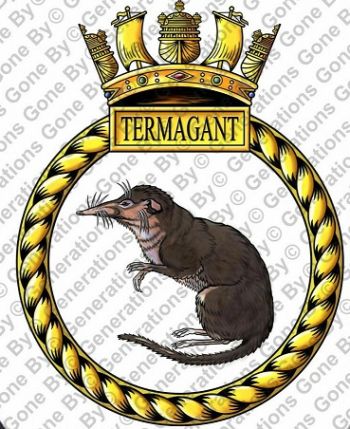 Coat of arms (crest) of the HMS Termagant, Royal Navy
