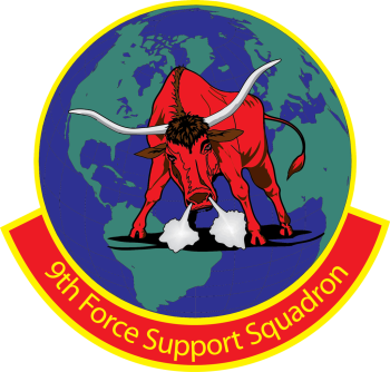 Coat of arms (crest) of the 9th Force Support Squadron, US Air Force