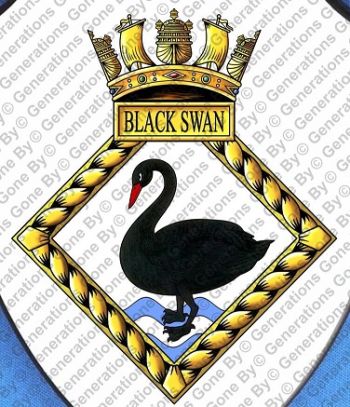Coat of arms (crest) of the HMS Black Swan, Royal Navy