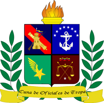Coat of arms (crest) of the Military Academy of Troop Officers C-in-C Hugo Rafael Chávez Frías, Venezuela