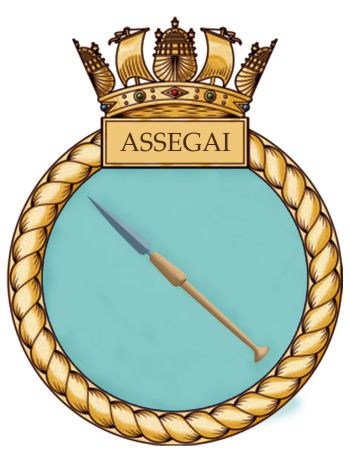 Coat of arms (crest) of the Training Ship Assegai, South African Sea Cadets