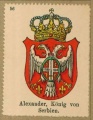 Wappen von Alexander, König von Serbien