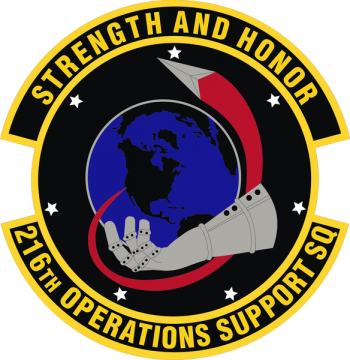 Coat of arms (crest) of the 216th Operations Support Squadron, California Air National Guard