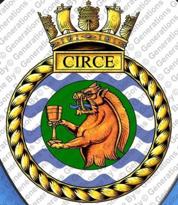 Coat of arms (crest) of the HMS Circe, Royal Navy