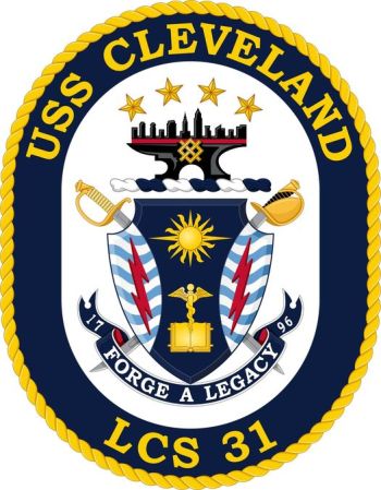 Coat of arms (crest) of the Littoral Combat Ship USS Cleveland (LCS-31)