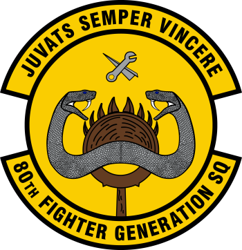 Coat of arms (crest) of the 80th Fighter Generation Squadron, US Air Force