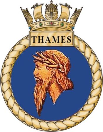 Coat of arms (crest) of the HMS Thames, Royal Navy