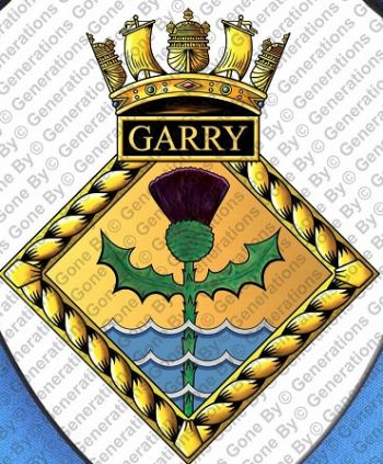 Coat of arms (crest) of the HMS Garry, Royal Navy