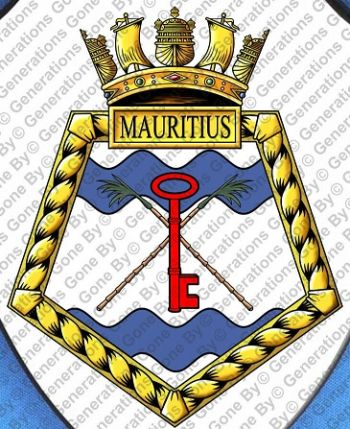 Coat of arms (crest) of the HMS Mauritius, Royal Navy