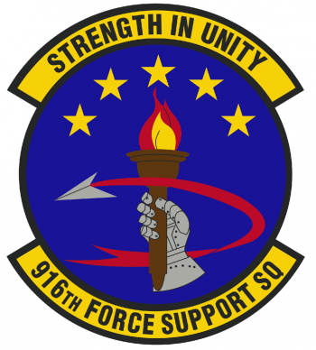 Coat of arms (crest) of the 916th Force Support Squadron, US Air Force