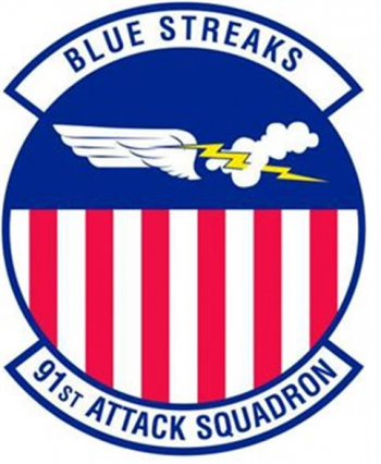 Coat of arms (crest) of the 91st Attack Squadron, US Air Force