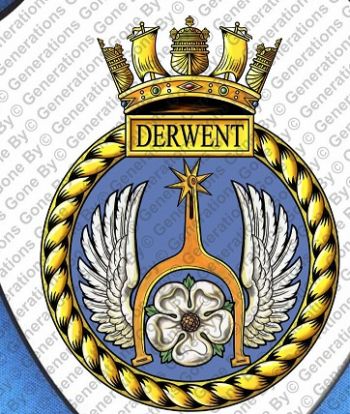 Coat of arms (crest) of the HMS Derwent, Royal Navy