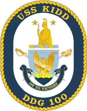 Coat of arms (crest) of the Destroyer USS Kidd (DDG-100)