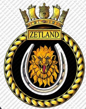 Coat of arms (crest) of the HMS Zetland, Royal Navy