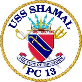 Coat of arms (crest) of the Coastal Patrol Ship USS Shamal (PC-13)