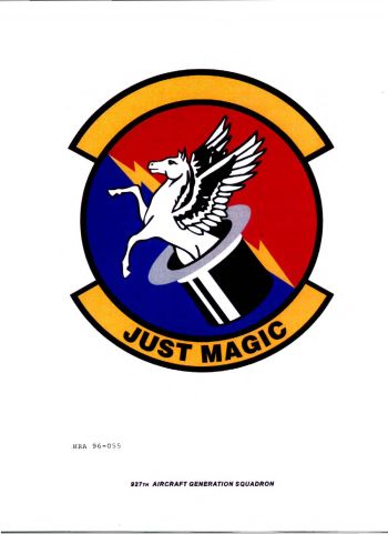 Coat of arms (crest) of the 927th Aircraft Maintenance Squadron, US Air Force