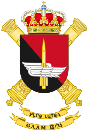 Coat of arms (crest) of the Air Defence Artillery Group II-74, Spanish Army