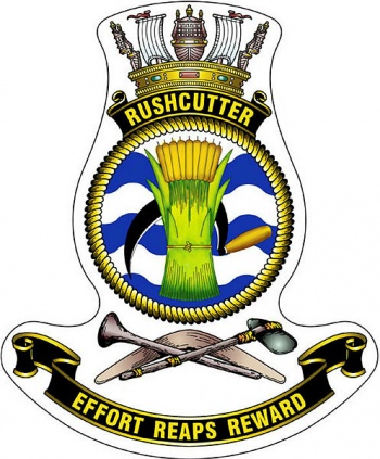 Coat of arms (crest) of the HMAS Rushcutter, Royal Australian Navy
